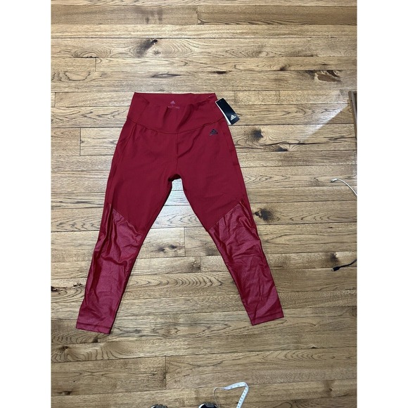Adidas Women’s Red Circuit Tight 2 Leggings Size L NWT! - Picture 1 of 11